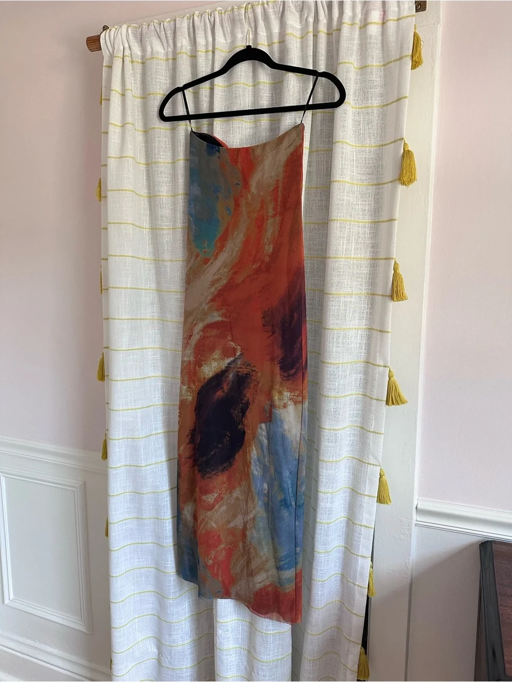 Zara Strapless Printed Fitted Mesh Dress - Picture 4 of 12